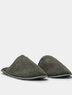 Piazza Italia Pantofola in tessuto con stampa militare sulla soletta - Ve.milit. Verde Cheap