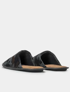 Piazza Italia Pantofola in tessuto con stampa mimetica - Grigio Cheap