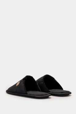 Piazza Italia Pantofola in tessuto effetto velluto - Nero Discount