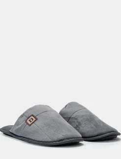 Piazza Italia Pantofola in tessuto effetto velluto - Grigio Discount