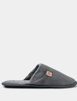 Piazza Italia Pantofola in tessuto effetto velluto - Grigio Discount