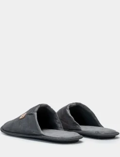 Piazza Italia Pantofola in tessuto effetto velluto - Grigio Discount