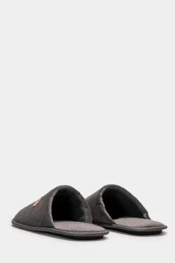 Piazza Italia Pantofola in tessuto effetto velluto - Grigio Discount