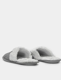 Piazza Italia Pantofola in tessuto effetto uncinetto - Grigio Best Sale