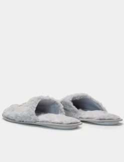 Piazza Italia Pantofola in tessuto furry con cuore - Grigio Sale