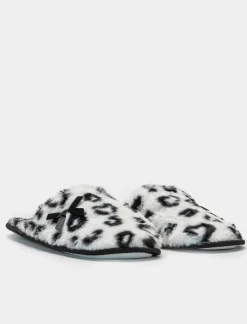 Piazza Italia Pantofola in tessuto furry con effetto maculato - Bianco Online