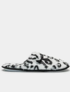 Piazza Italia Pantofola in tessuto furry con effetto maculato - Bianco Online
