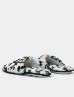 Piazza Italia Pantofola in tessuto furry con effetto maculato - Bianco Online