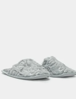Piazza Italia Pantofola in tessuto furry con paillettes - Grigio Fashion