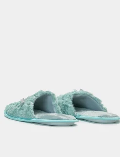 Piazza Italia Pantofola in tessuto furry con paillettes - acqua Verde Shop