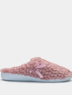 Piazza Italia Pantofola in tessuto furry con fiocco e fondo alto - Rosa Hot