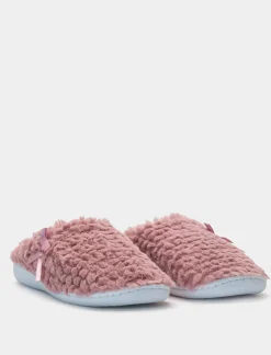 Piazza Italia Pantofola in tessuto furry con fiocco e fondo alto - Rosa Hot