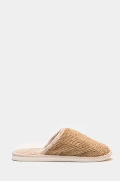 Piazza Italia Pantofola in tessuto furry con fondo rialzato - Beige Flash Sale