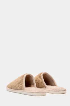 Piazza Italia Pantofola in tessuto furry con fondo rialzato - Beige Flash Sale