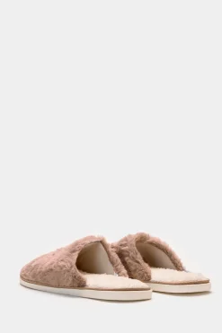 Piazza Italia Pantofola in tessuto furry con fondo rialzato - Beige Sale