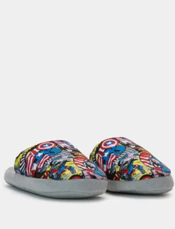 Piazza Italia Pantofola in tessuto con stampa Avengers - Grigio Cheap
