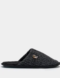 Piazza Italia Pantofola in tessuto, in due varianti colore. - Nero Outlet