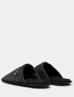 Piazza Italia Pantofola in tessuto, in due varianti colore. - Nero Outlet