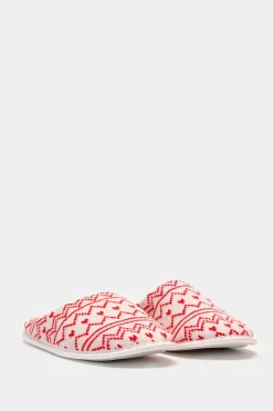 Piazza Italia Pantofola in tessuto jacquard bicolor - Bianco Discount