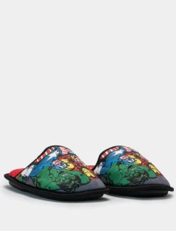 Piazza Italia Pantofola in tessuto con stampa Avengers - Nero Online