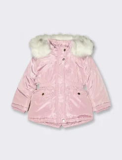 Piazza Italia Parka con cappuccio e pelliccia - Rosa Outlet