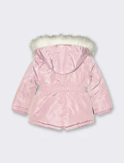 Piazza Italia Parka con cappuccio e pelliccia - Rosa Outlet