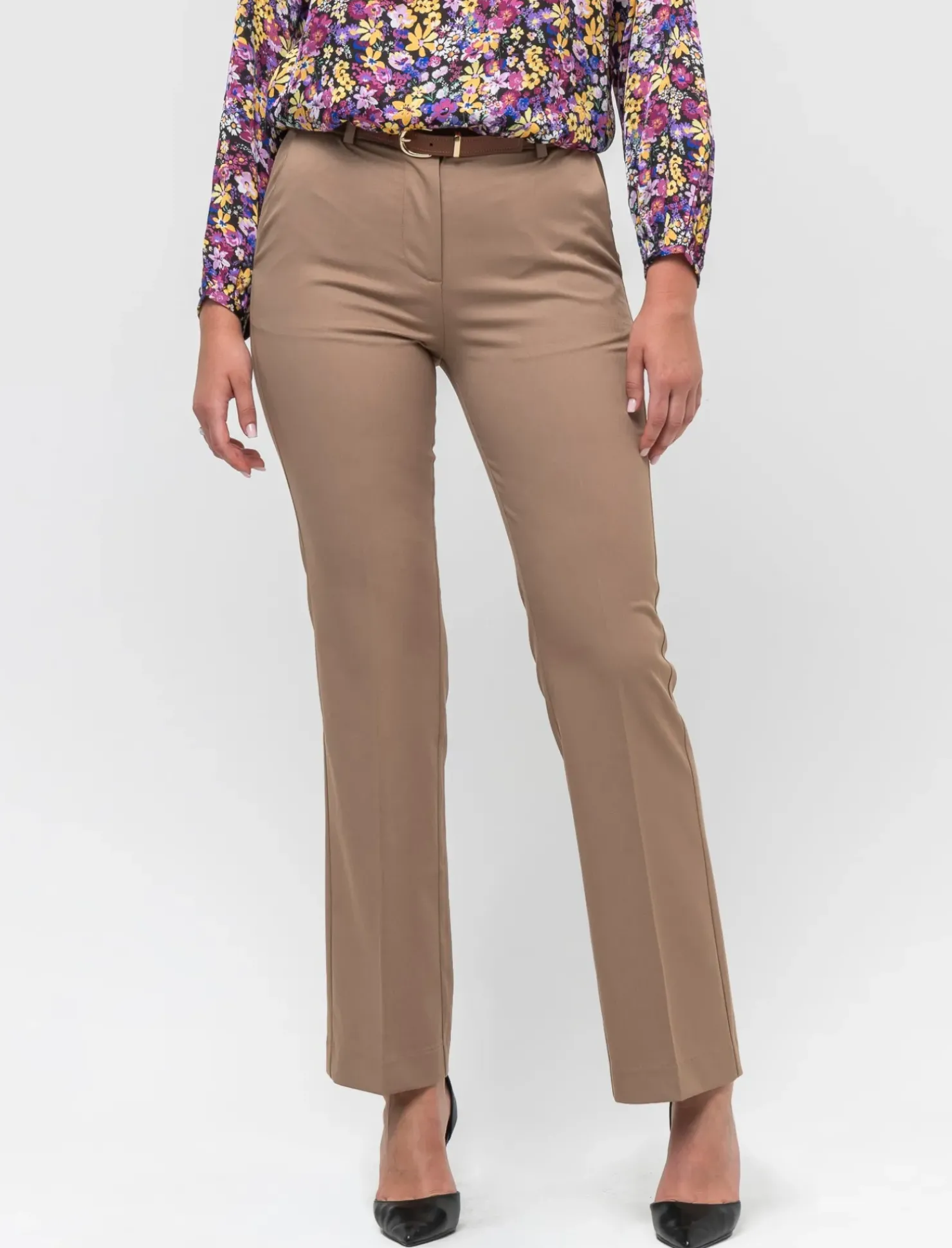 Piazza Italia Patalone taglio formale vestibilità straight con cointura - Cammello Beige Store