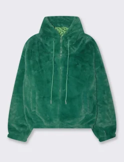 Piazza Italia Pelliccia sintetica con coulisse al collo - Verde Sale