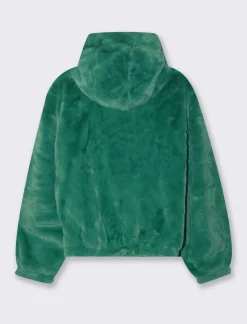 Piazza Italia Pelliccia sintetica con coulisse al collo - Verde Sale