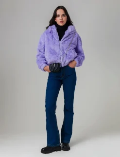 Piazza Italia Pelliccia sintetica con coulisse al collo - Lilla Best