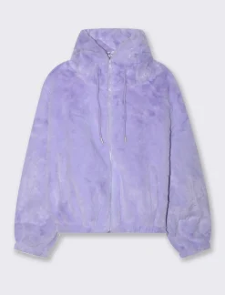 Piazza Italia Pelliccia sintetica con coulisse al collo - Lilla Best