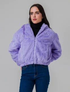 Piazza Italia Pelliccia sintetica con coulisse al collo - Lilla Best