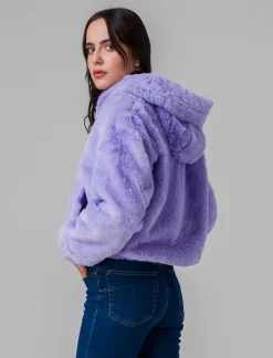 Piazza Italia Pelliccia sintetica con coulisse al collo - Lilla Best