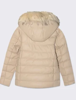 Piazza Italia Piumino imbottito con cappuccio e pelliccia in finta pelle - Beige Flash Sale