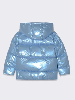 Piazza Italia Piumino lucido, morbido, con bottoni a pressione - Azzurro Flash Sale