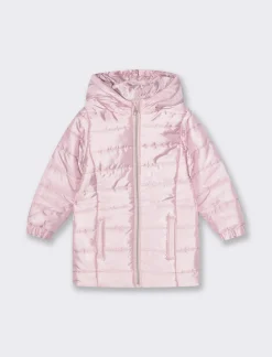 Piazza Italia Piumino lungo con cappuccio e zip frontale - Rosa Cheap