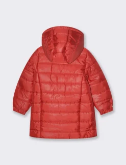 Piazza Italia Piumino lungo con cappuccio e zip frontale - Rosso Shop