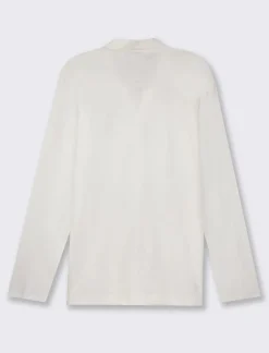 Piazza Italia Polo derby con colletto classico a rever in puro cotone slub a maniche lunghe - Bianco Store