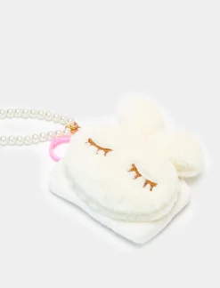 Piazza Italia Portamonete coniglietto da bambina con manico perle - Bianco New