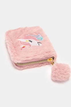 Piazza Italia Portamonete da bambina con unicorno in pelliccia - Rosa Best Sale