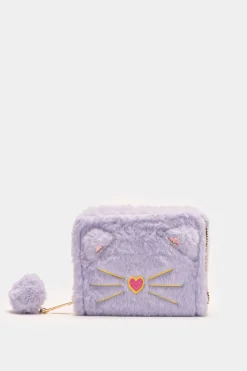 Piazza Italia Portamonete da bambina con gattina - Lilla Viola Discount