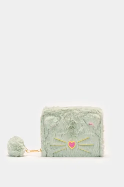 Piazza Italia Portamonete da bambina con gattina - Verde Best Sale