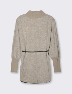 Piazza Italia Pullover collo alto con maniche a 3/4 - Grigio tortora Clearance