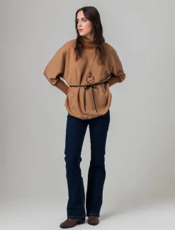 Piazza Italia Pullover collo alto con maniche a 3/4 - Cammello Hot