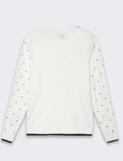 Piazza Italia Pullover stampa stelle e rombi all over in flock vesitiblità slim - latte Bianco Flash Sale