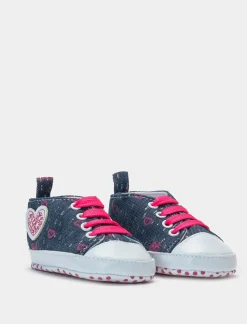 Piazza Italia Scarpa in denim con patch cuore e fondo antiscivolo - Blu Online