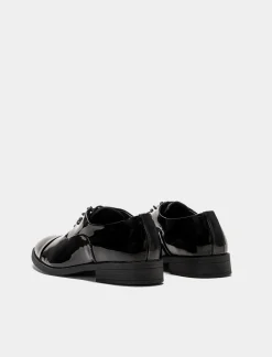 Piazza Italia Scarpa stringata lucida con doppie cuciture sulla punta - Nero Shop