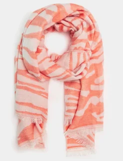 Piazza Italia Sciarpa da donna con disegno goffrato - Rosa Outlet
