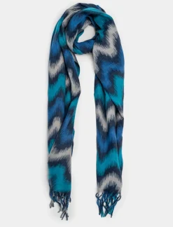Piazza Italia Sciarpa da donna con frange multicolor - petrolio Verde Clearance