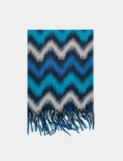 Piazza Italia Sciarpa da donna con frange multicolor - petrolio Verde Clearance